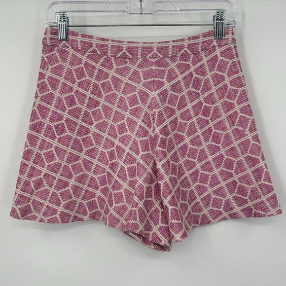 Alexie Shorts Womens Small High Rise Pink Print Coastal Designer 26" Waist - Picture 3 of 10